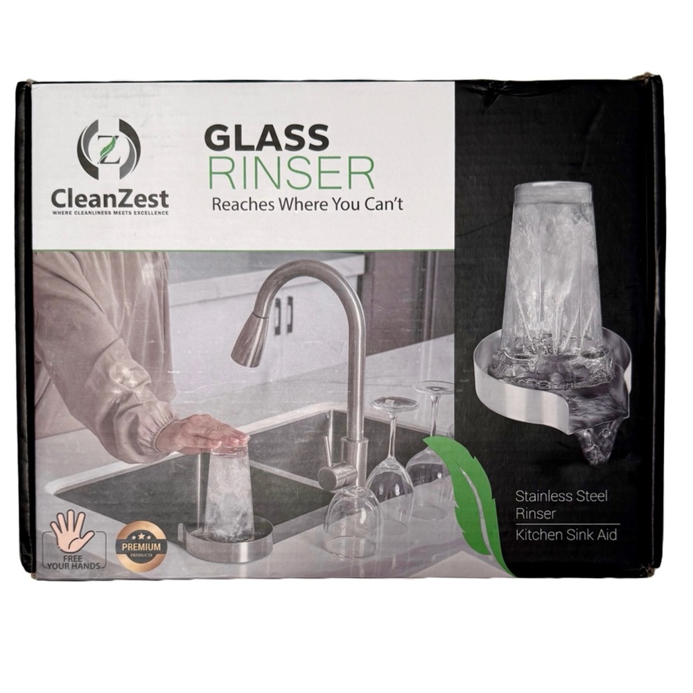 CleanZest Stainless Steel Glass Rinser For Sink